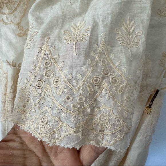 Love Sam Tallulah Silk-Blend Embroidered Ivory Maxi Dress Sz S - Picture 13 of 16
